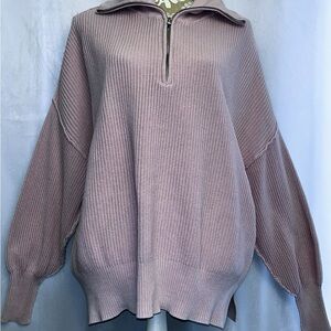Aerie Beyond Quarter Zip Sweater Medium Lilac